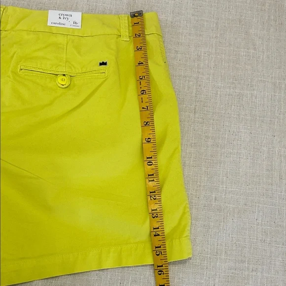 Crown and Ivy Shorts Women’s 16 Lime Caroline NWT Resort Travel - Picture 7 of 9
